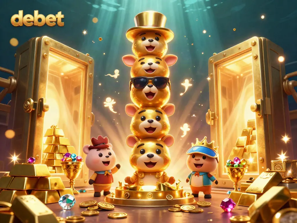 Immerse in the vibrant world of debet with a golden totem surrounded by treasures, perfect for gambling enthusiasts.