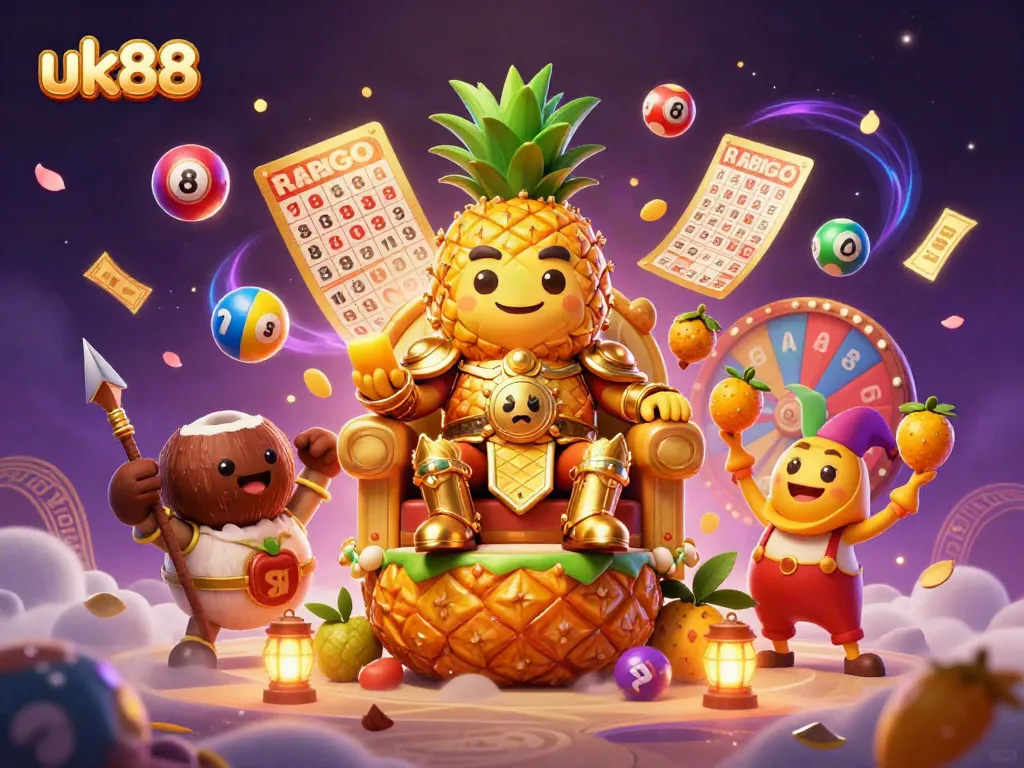 Experience thrilling gameplay at UK88 with dynamic lottery elements and captivating characters in a vibrant casino setting.